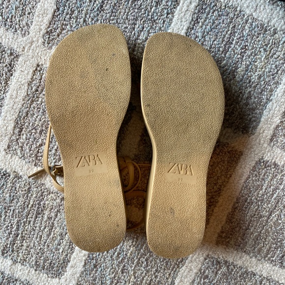 Zara Tan Platform Sandals Size 8 - Picture 9 of 12